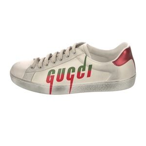 Gucci Leather Graphic Print Sneakers